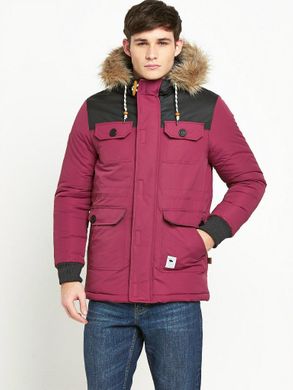 Зимова парка з опушкою з штучного хутра Bellfield Carbon бордового кольору